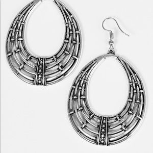 Tundra Textured Silver Hoop Earrings